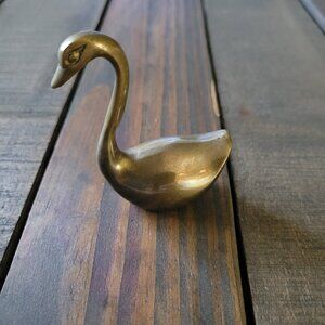 Antique Brass Swan Figure